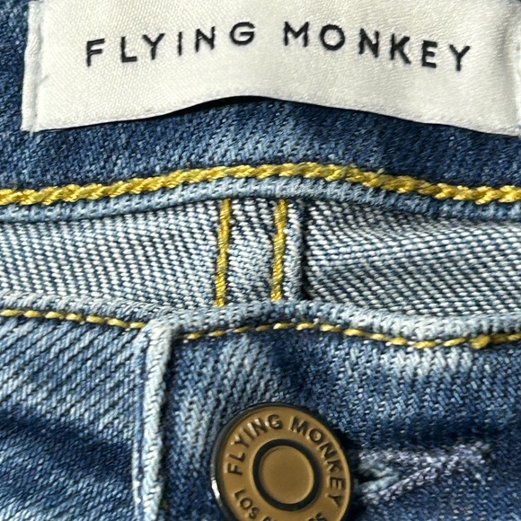 Flying monkey women’s size 26 high waisted, distressed jeans with frayed hem - Picture 5 of 10